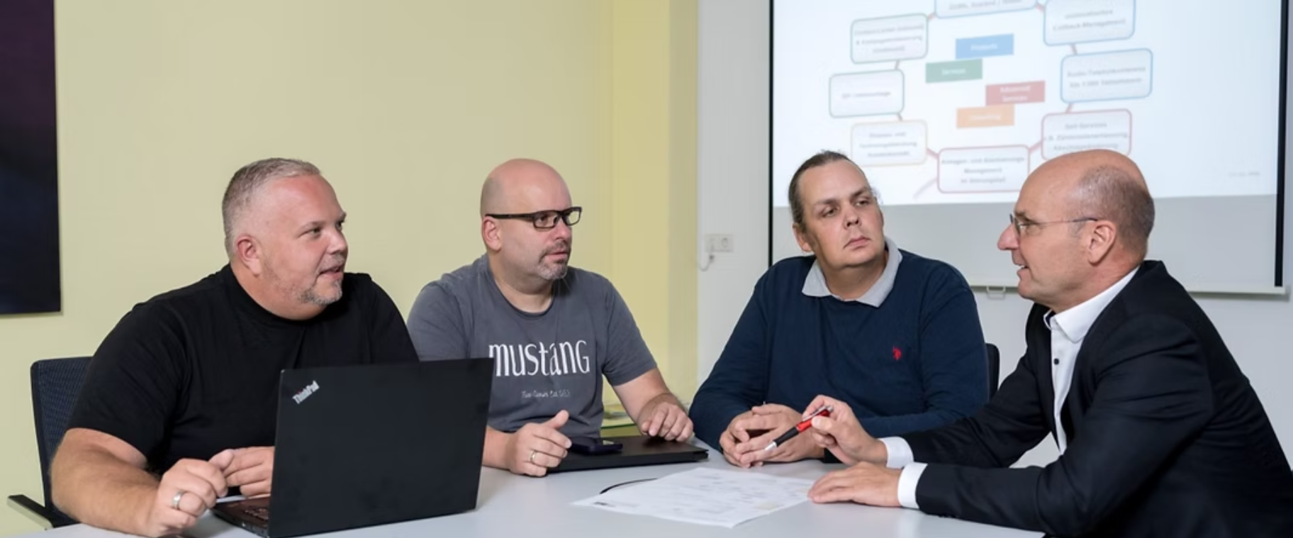 Team der comdialog GmbH im gemeinsamen Beratungsgespräch